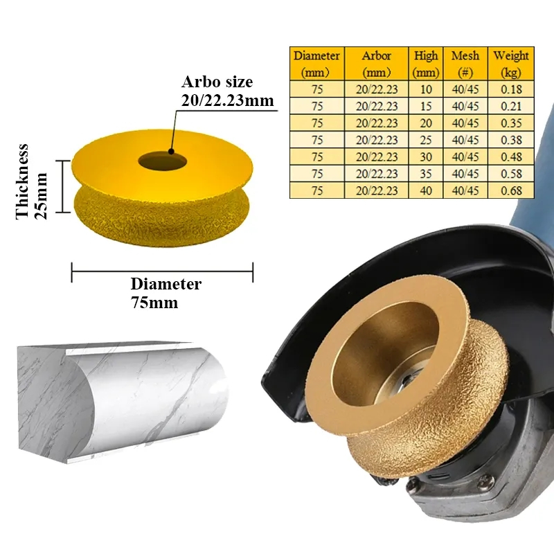 VACM3000 Vacuum Brazed Marble Granite Ceramic Stone Grinding Wheel 