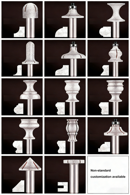 0919 Stones Profiling Vacuum Brazed Diamond Router Bits